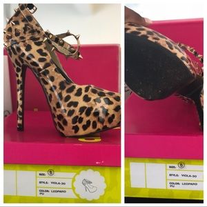 Leopard Spiked Heels